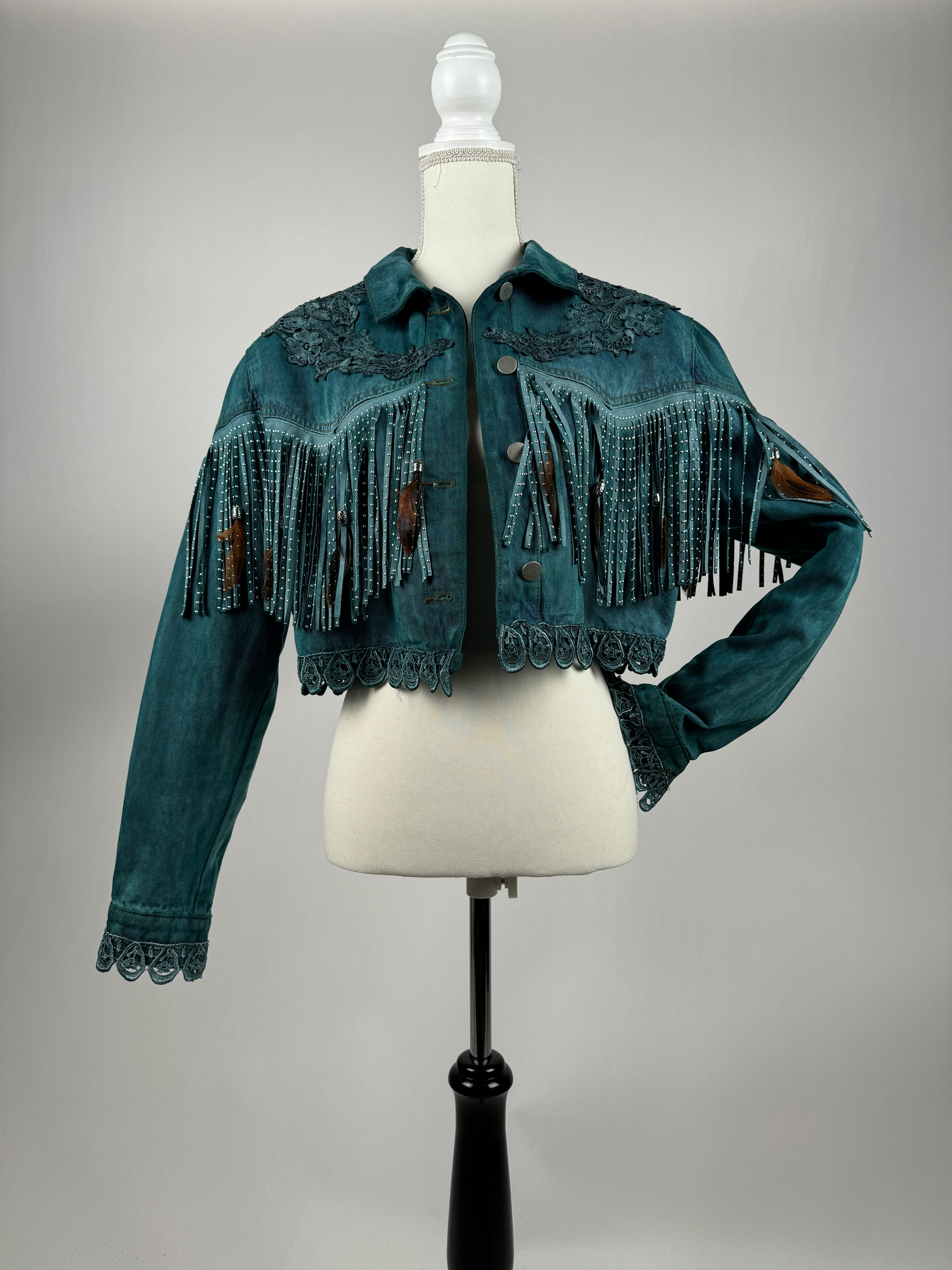 Denim Distressed Bolero Jacket Animo Hat Apparel